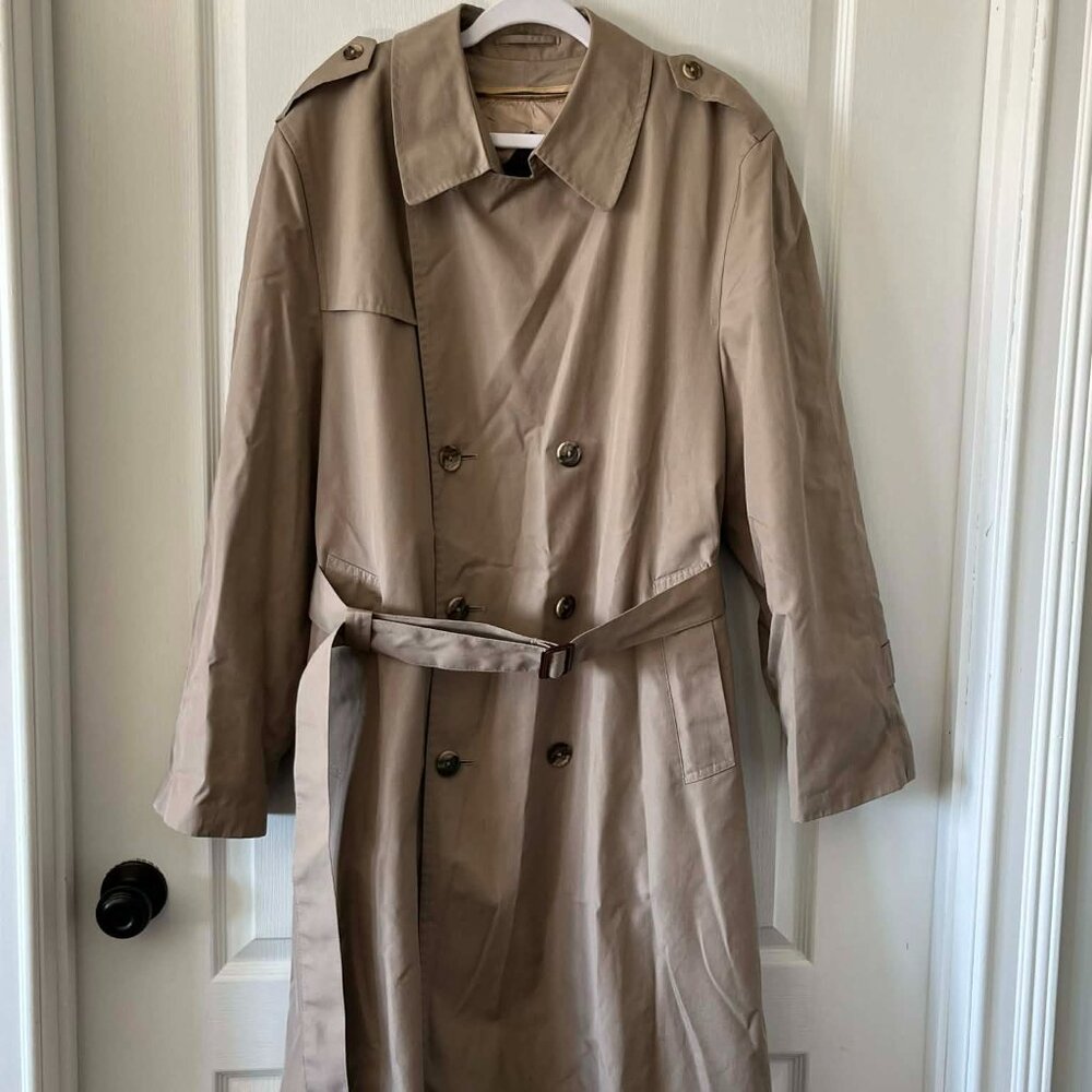 VTG.Hart Schaffner Marx Removable Wool Lined Trench Coat Men's size 44R